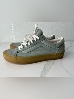 Vans Men's Low-Top Sneakers in Sage Green with Gum Sole